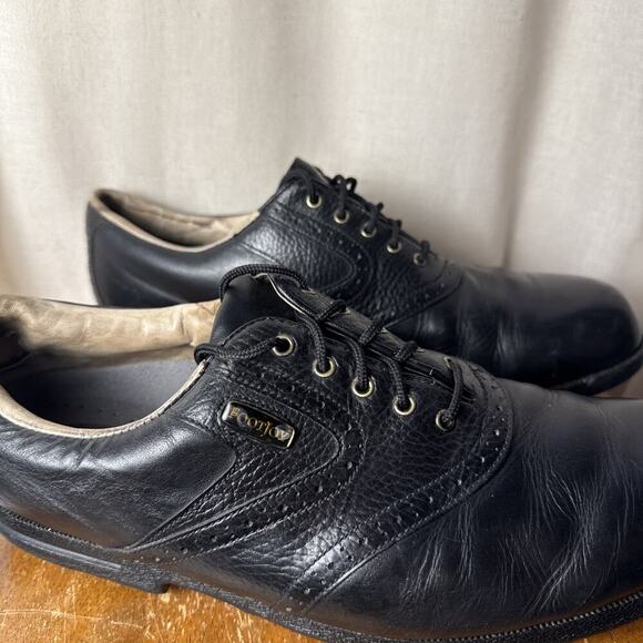 Men\'s‎ FootJoy TurfMasters Golf Shoes Vintage Black Leather 53791 Size 12 M main image 12